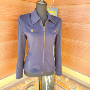 Vertigo Paris Pour La Ville Blue Women's Suit Jacket Size Medium